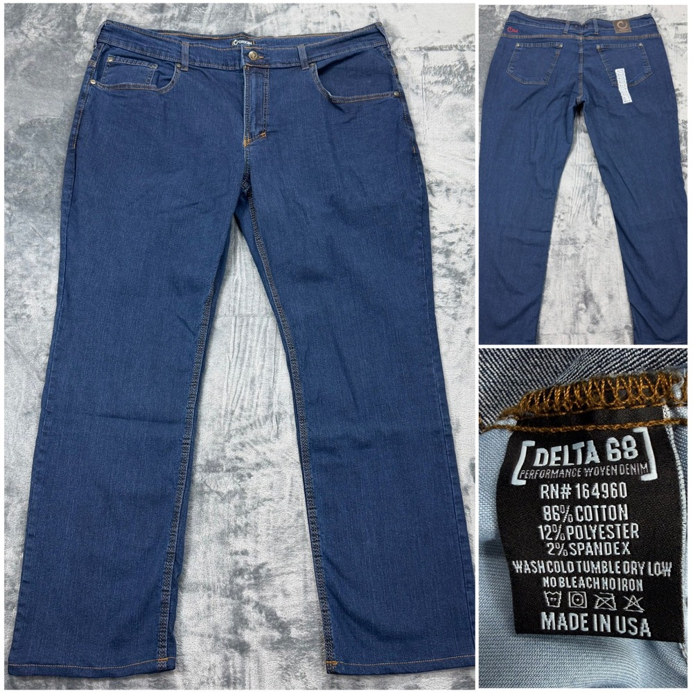 Origin Delta 68 Performance Denim Jeans Mens 42x32 Legit Fit Blue‎ Made in USA
